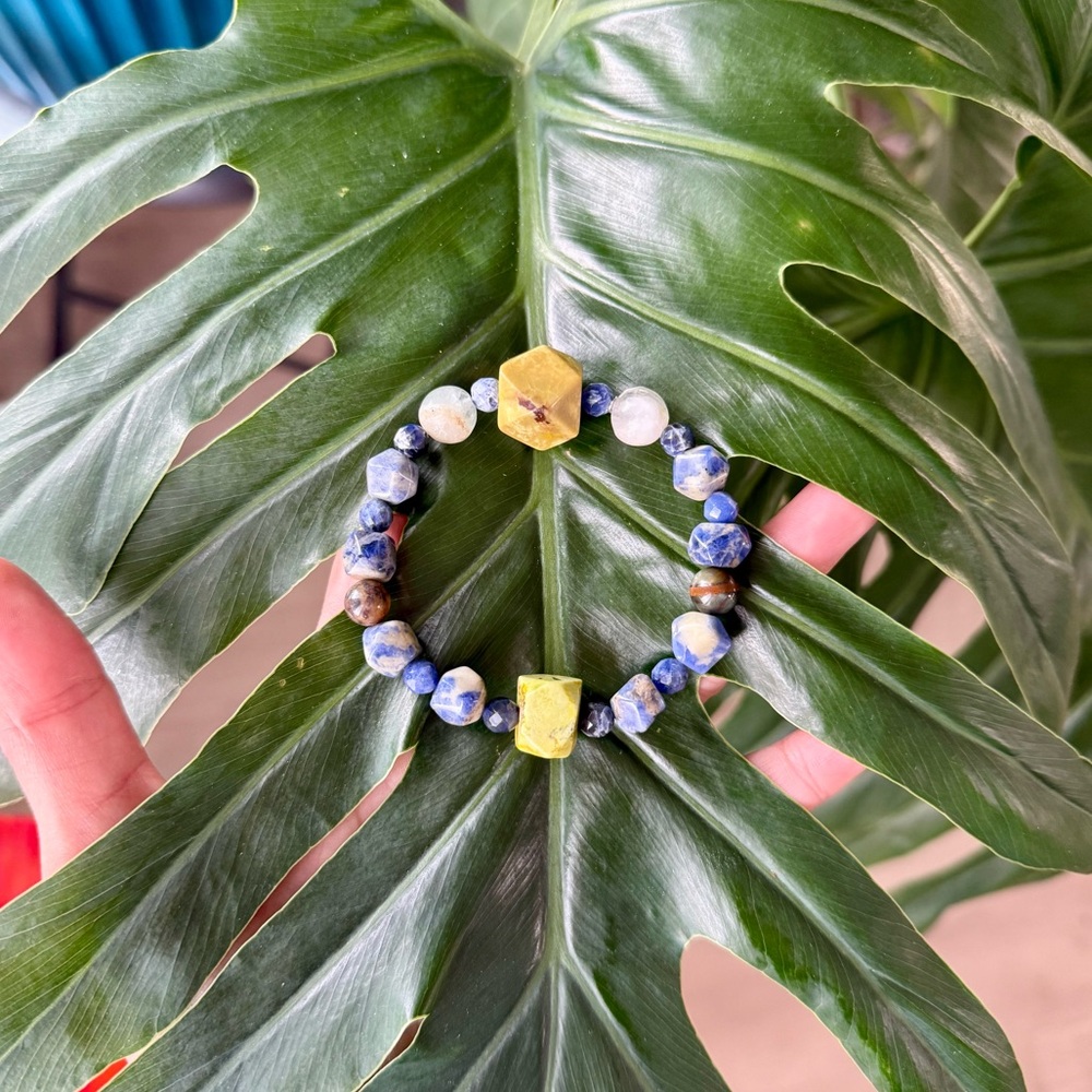 Handmade Serpentine, Sodalite, Fluorite & Tiger’s Eye Bracelet